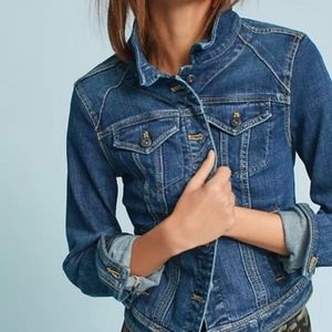 Pilcro and the Letterpress by Anthropologie Fitted Denim Jacket Size Medium